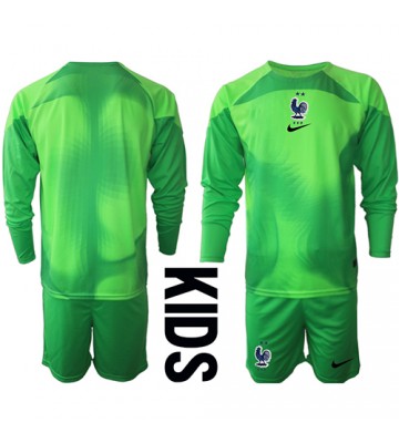 France Goalkeeper Replica Away Stadium Kit for Kids World Cup 2022 Long Sleeve (+ pants)